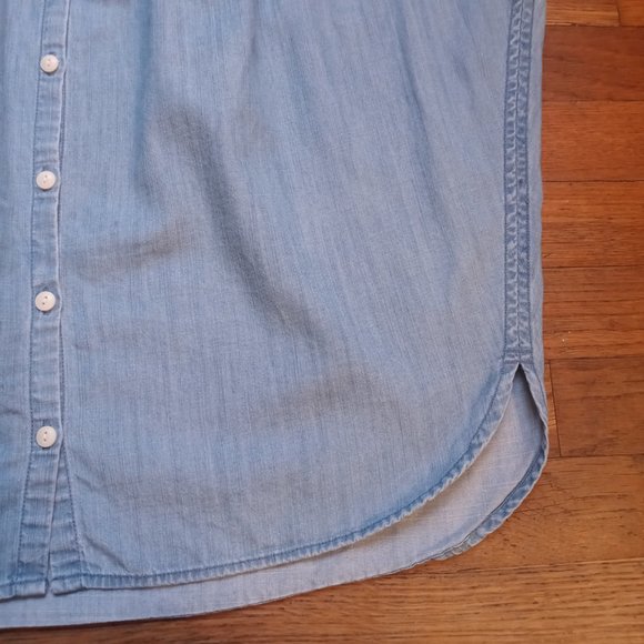 Madewell Women's Blue Button Down Shirt - Picture 12 of 15